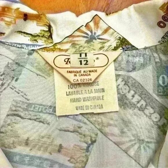 Unique Vintage  oversized multicolored novelty prints button down shirt - Picture 6 of 11